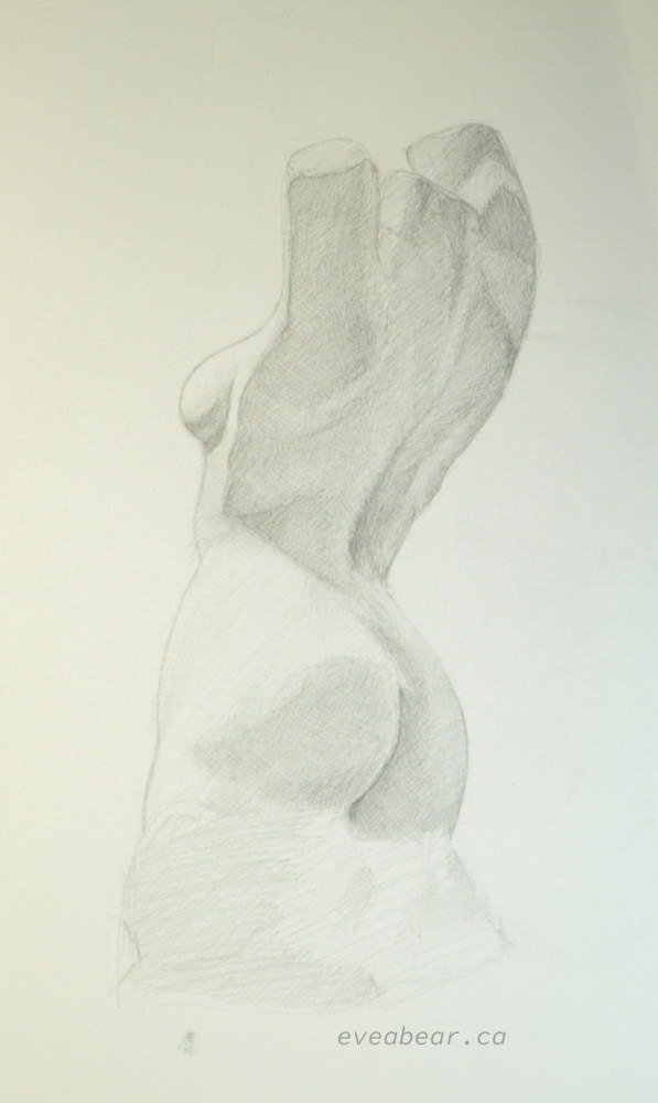 Aria, Graphite exercise, from a sculpture by Denis Jacques