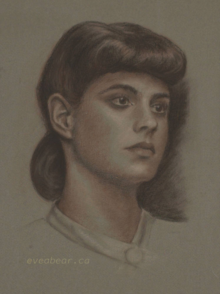 Rachel, pastel, from the movie Blade Runner