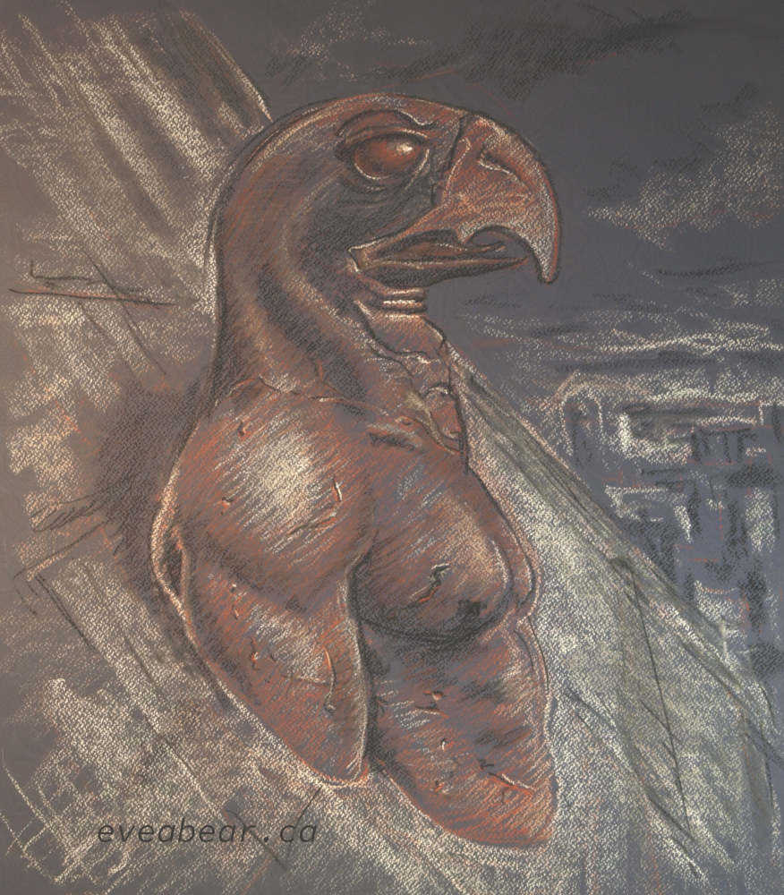 Horus, pastel, from Enki Bilal