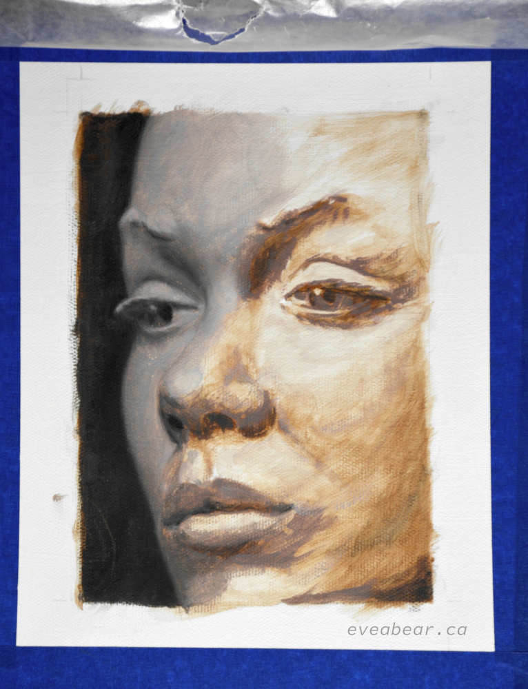 Ruban Rose Study, Oil painting, from a sculpture by Denis Jacques