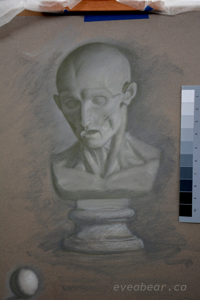 Écorché, Pastel, from a sculpture