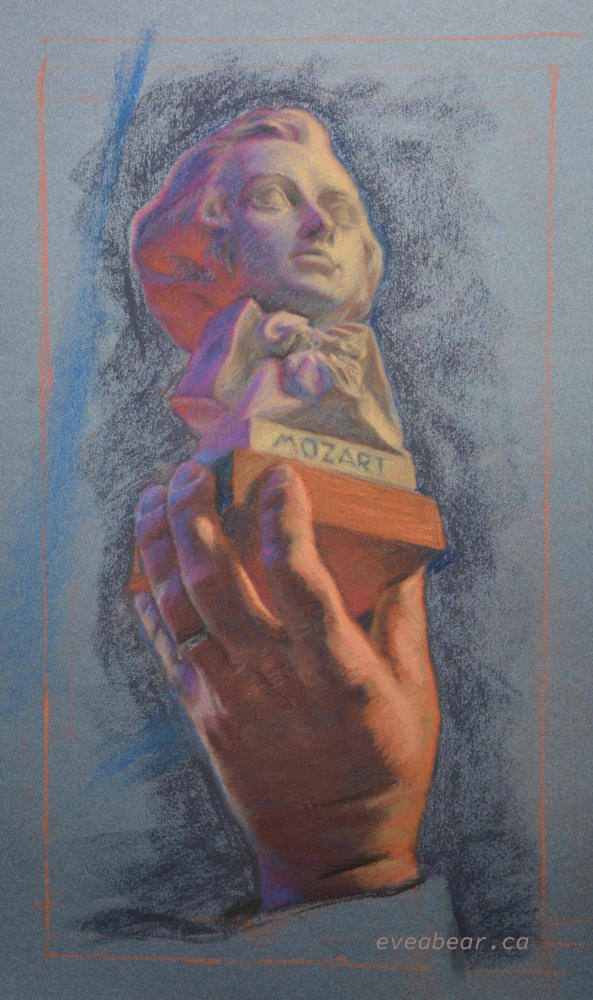 Vive Mozart, pastel, Work in progress